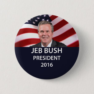 Bóton Redondo 5.08cm Presidente 2016 botão de Jeb Bush