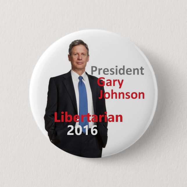 Bóton Redondo 5.08cm Presidente 2016 de Gary JOHNSON Botão (Frente)