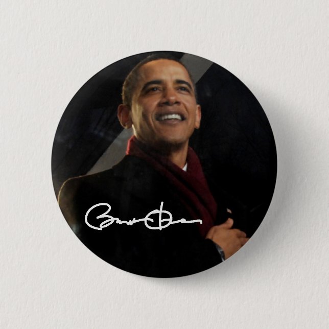 Bóton Redondo 5.08cm Presidente Barack Obama (Frente)