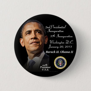 Bóton Redondo 5.08cm Presidente Barack Obama II Inauguração 1-20-2013_2