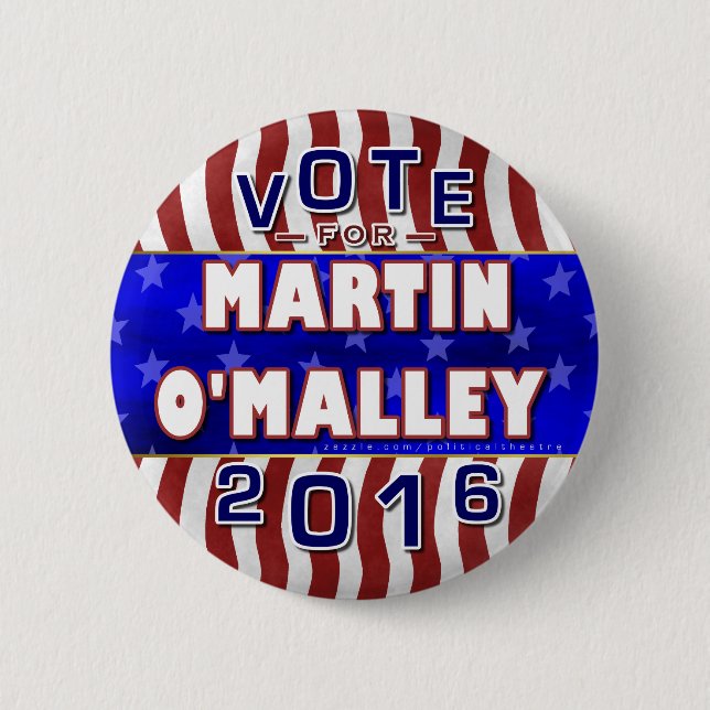 Bóton Redondo 5.08cm Presidente de Martin O'Malley eleição 2016 (Frente)