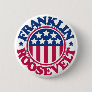 Bóton Redondo 5.08cm Presidente Franklin Roosevelt dos E.U.