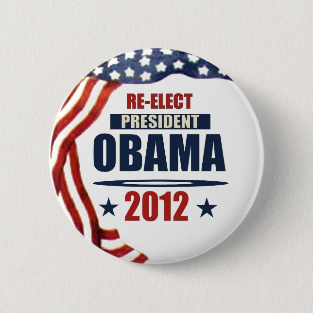 Bóton Redondo 5.08cm Presidente Obama 2012 do Re-Elect (Frente)