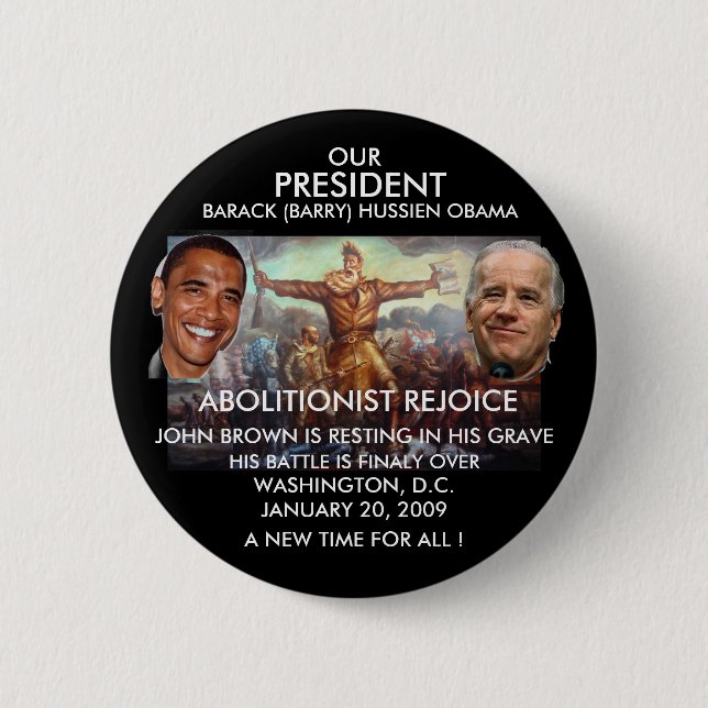 Bóton Redondo 5.08cm PRESIDENTE OBAMA, MARROM de JOHN - personalizado (Frente)