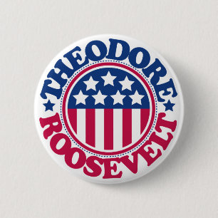 Bóton Redondo 5.08cm Presidente Theodore Roosevelt dos E.U.