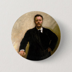 Bóton Redondo 5.08cm Presidente Theodore Roosevelt John Singer Sargent