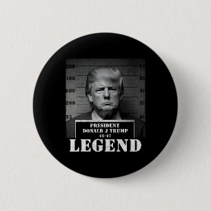 Bóton Redondo 5.08cm Presidente Trump Legend Mugshot