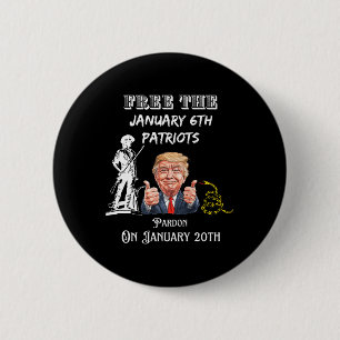 Bóton Redondo 5.08cm Presidente Trump Perdão O 6 De Janeiro Patriots Ja