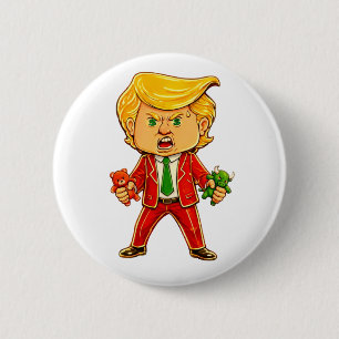 Bóton Redondo 5.08cm Presidente Trump Pin Divertido Investimento Trump