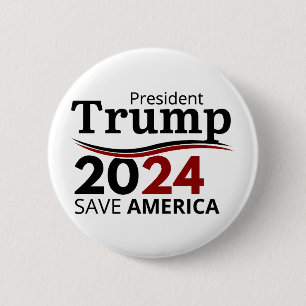 Bóton Redondo 5.08cm Presidente Trump _ Save America, Eleição 2024