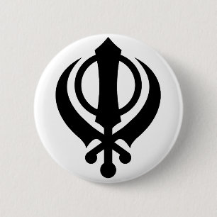 Bóton Redondo 5.08cm Preto de Khanda do sikh