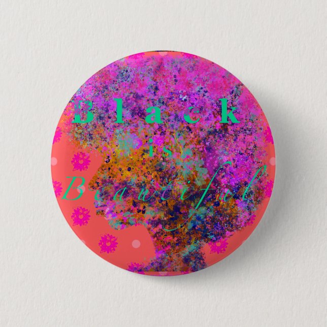 Bóton Redondo 5.08cm Preto é Bonito (Frente)