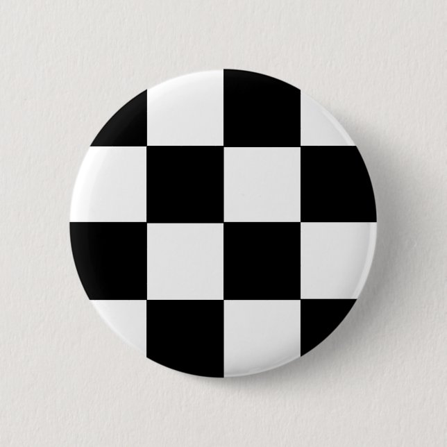 Bóton Redondo 5.08cm Preto e branco verificados (Frente)