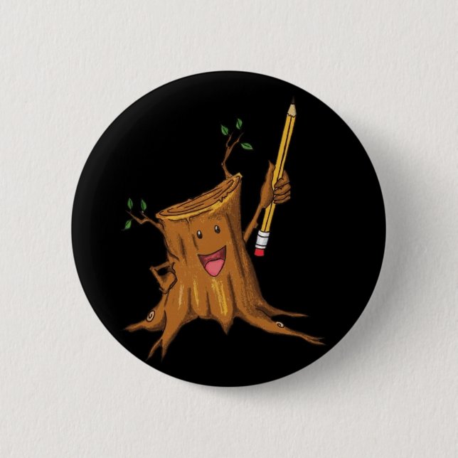 Bóton Redondo 5.08cm Preto (padrão) Stumpy do botão (Frente)