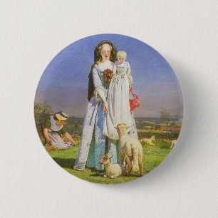 Bóton Redondo 5.08cm Pretty Baa Lambs de Ford Madox Brown