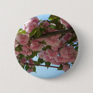 Bóton Redondo 5.08cm Primavera cor-de-rosa de florescência dobro da