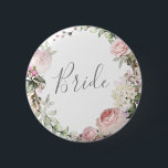 Bóton Redondo 5.08cm Primavera Floral Mãe do Botão Bride<br><div class="desc">Personalizar</div>