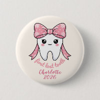 Primeiro Dente de Bebê Laço Rosa Kawaii Milestone