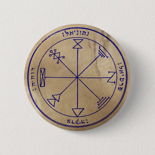 Bóton Redondo 5.08cm Primeiro Pentacle de Jupiter (Frente)