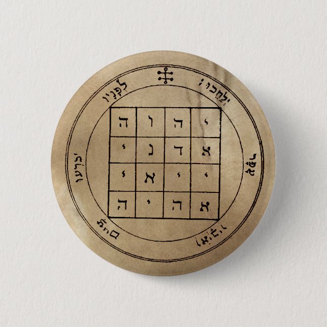 Bóton Redondo 5.08cm Primeiro Pentacle do botão de Saturn (Frente)