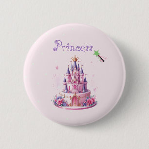 Bóton Redondo 5.08cm Princesa Pink Castle Cake and Wand