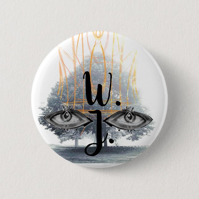 Bóton Redondo 5.08cm Príncipe da Madness Real Monograma Monocromático (Frente)