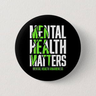 Bóton Redondo 5.08cm Problemas de saúde Green Ribon Mental Health Aware