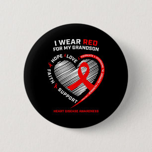 Bóton Redondo 5.08cm Produtos de vestuário Red Grandson Heart Disease A