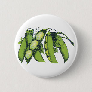 Bóton Redondo 5.08cm Produtos Hortícolas Vintage; Feijões-Lima, Comidas