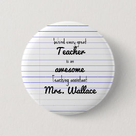 Bóton Redondo 5.08cm professor auxiliar na bolsa assistente de educação