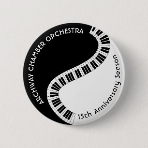 Bóton Redondo 5.08cm Professor de Música de Teclado de Piano Orquestra 
