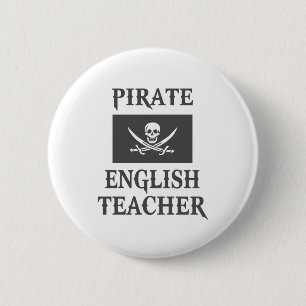 Bóton Redondo 5.08cm Professora Pirata de Inglês
