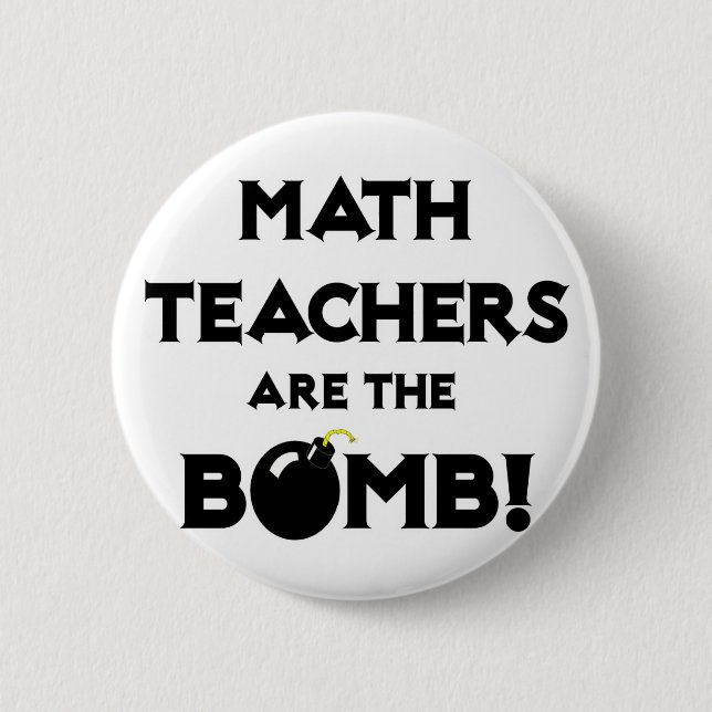 Bóton Redondo 5.08cm Professores De Matemática São A Bomba! (Frente)