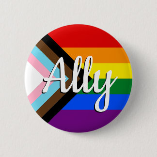 Bóton Redondo 5.08cm Progress Pride Flag Ally Button