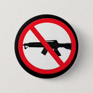Bóton Redondo 5.08cm Proibição de armas de ataque