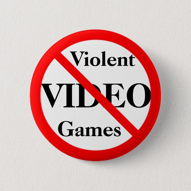 Bóton Redondo 5.08cm Proibir Jogos de Vídeo Violentos (Frente)