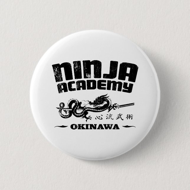 Bóton Redondo 5.08cm Projeto de Matar da Academia Ninja Okinawa (Frente)