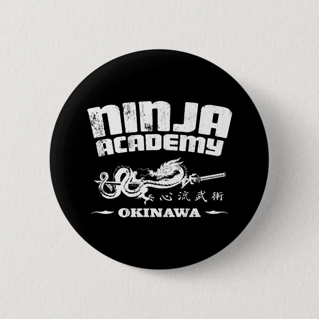 Bóton Redondo 5.08cm Projeto de Matar da Academia Ninja Okinawa (Frente)