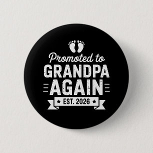 Bóton Redondo 5.08cm Promovido a Ser Avô Novamente Est 2026 Logo Famíli