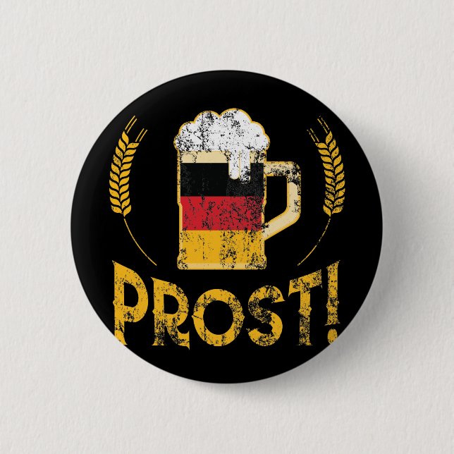 Bóton Redondo 5.08cm Prost German Flag Beer Lover Oktoberfest (Frente)