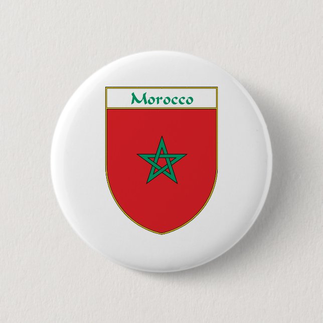 Bóton Redondo 5.08cm Protetor da bandeira de Marrocos (Frente)