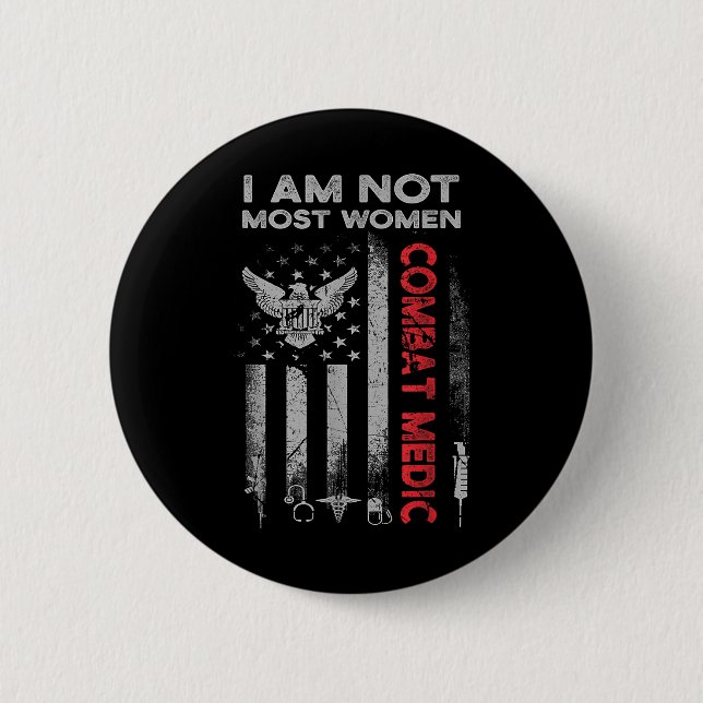 Bóton Redondo 5.08cm Proud Combate Médico Veterano Soldado Com (Frente)