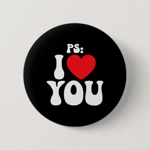 Bóton Redondo 5.08cm Ps I Love You Day Purple Funny Namorados Correspon