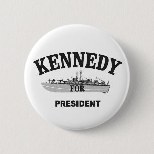 Bóton Redondo 5.08cm PT-109:Kennedy para Presidente