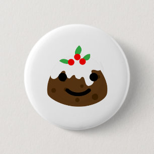 Bóton Redondo 5.08cm pudim de natal emoji