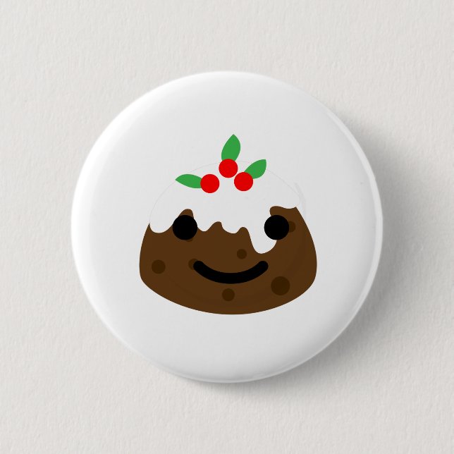 Bóton Redondo 5.08cm pudim de natal emoji (Frente)