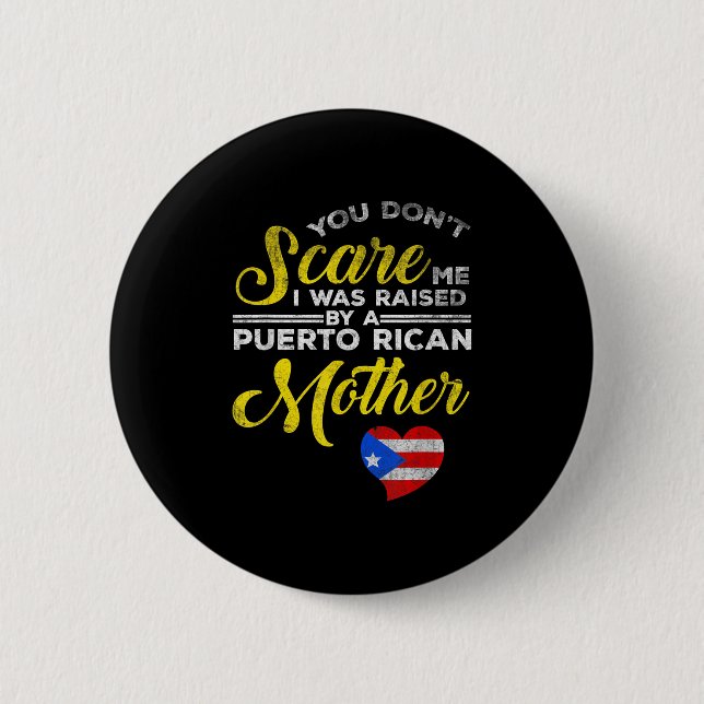Bóton Redondo 5.08cm Puerto Rican Funny Quote Puerto Rico Pride Distres (Frente)