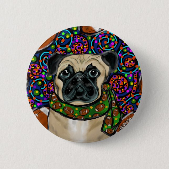 Bóton Redondo 5.08cm Pug (Frente)