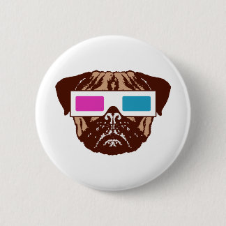 Bóton Redondo 5.08cm Pug 3D