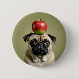 Bóton Redondo 5.08cm Pug Apple